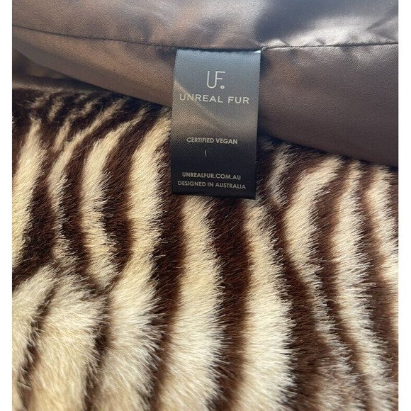 Anthropologie UNREAL FUR Striped Faux Fur Jacket - Retail $429, Size: XL NWT - Picture 10 of 11